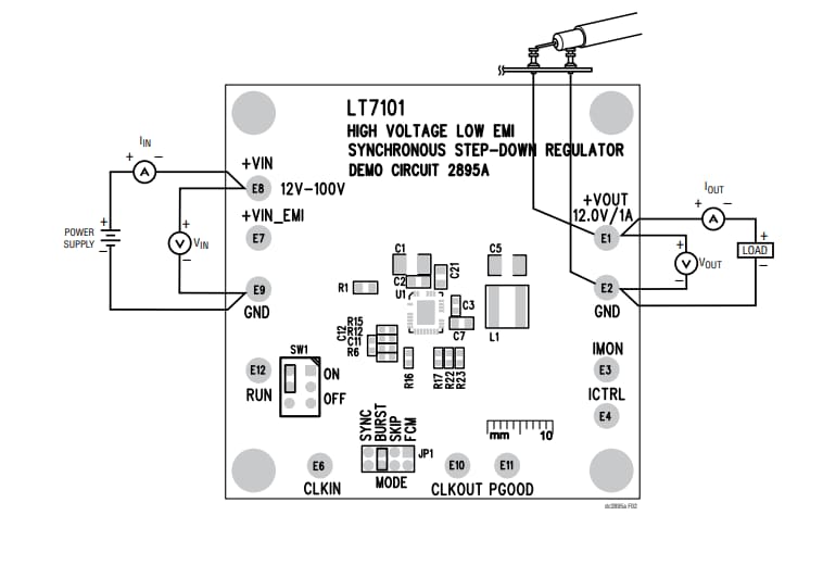 Technische Zeichnung - Analog Devices Inc. DC2895A Demonstrationsboard